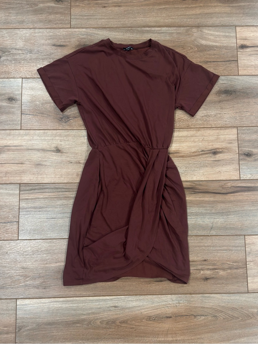 EXPRESS Chic Burgundy Short Sleeve Mini Wrap Dress | Size XS